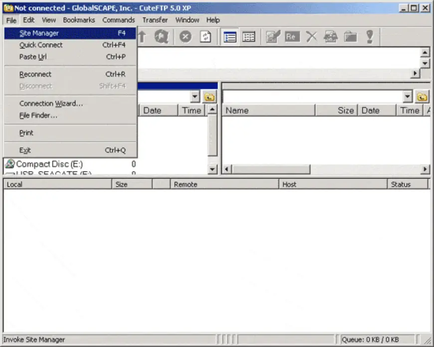 GlobalScape Site manager