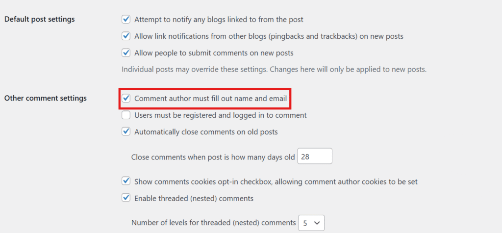 Turn off anonymous comments