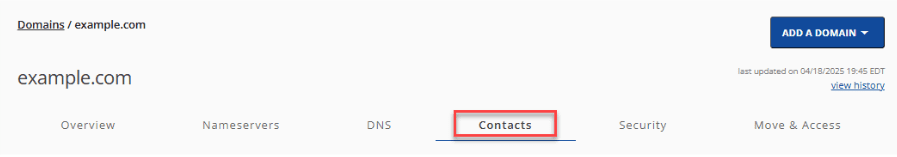 Update Domain Owner Information
