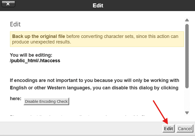 click Edit to proceed