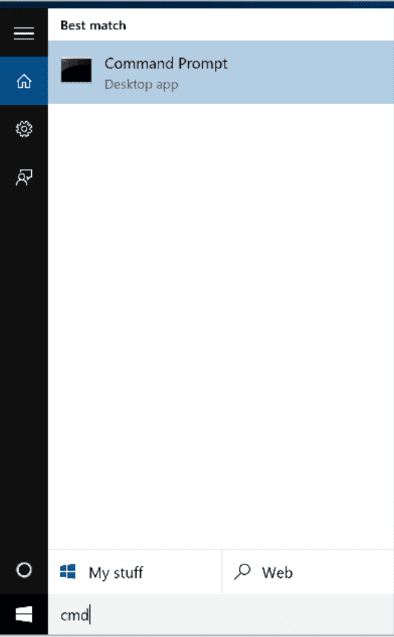 enter cmd