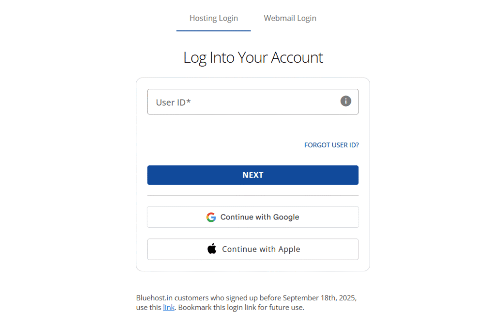 log into bluehost account manager
