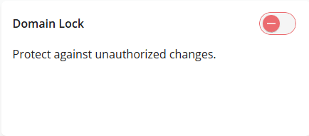 How to toggle domain lock on and off