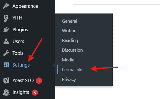Go to permalink settings on WP admin