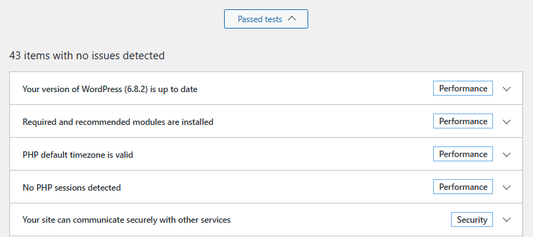 passed tests