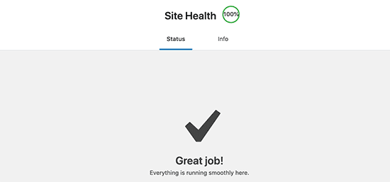 site health check 100%