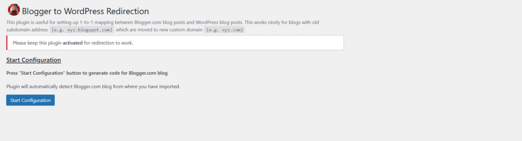 configure blogger to wordpress plugin