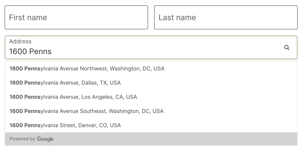 address autocomplete during the checkout process