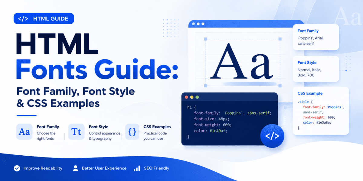 HTML Fonts Guide Font Family, Font Style and CSS Examples