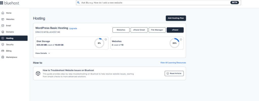 Log in to your cPanel dashboard