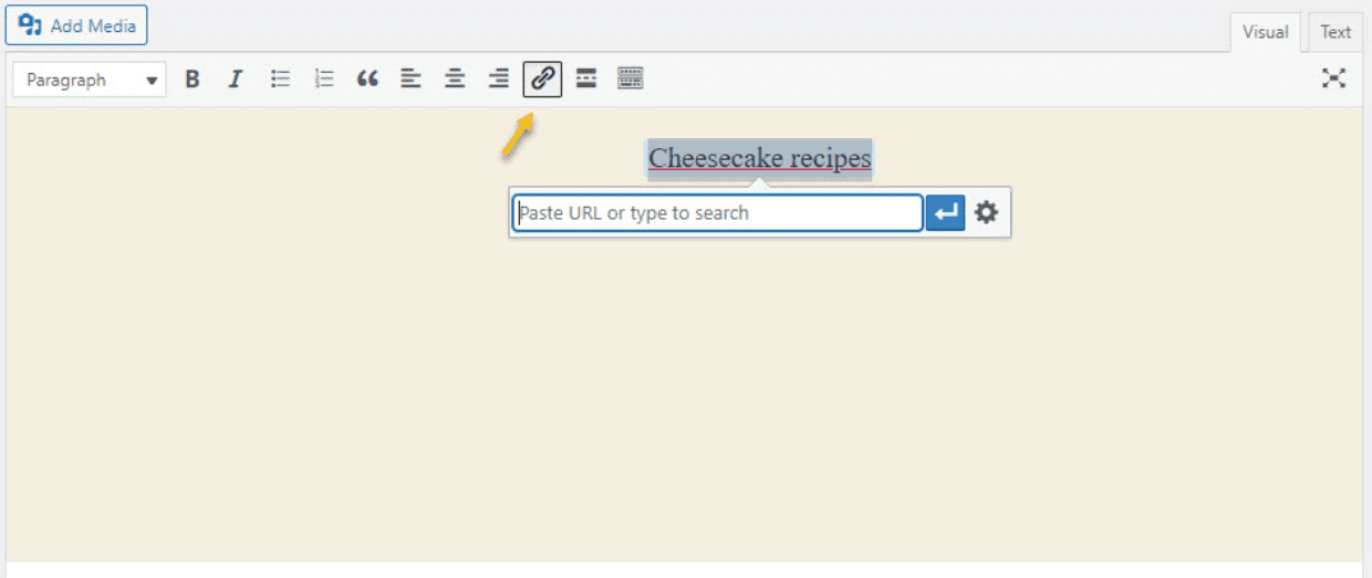 Adding an internal link in WordPress editor step-by-step guide for beginners