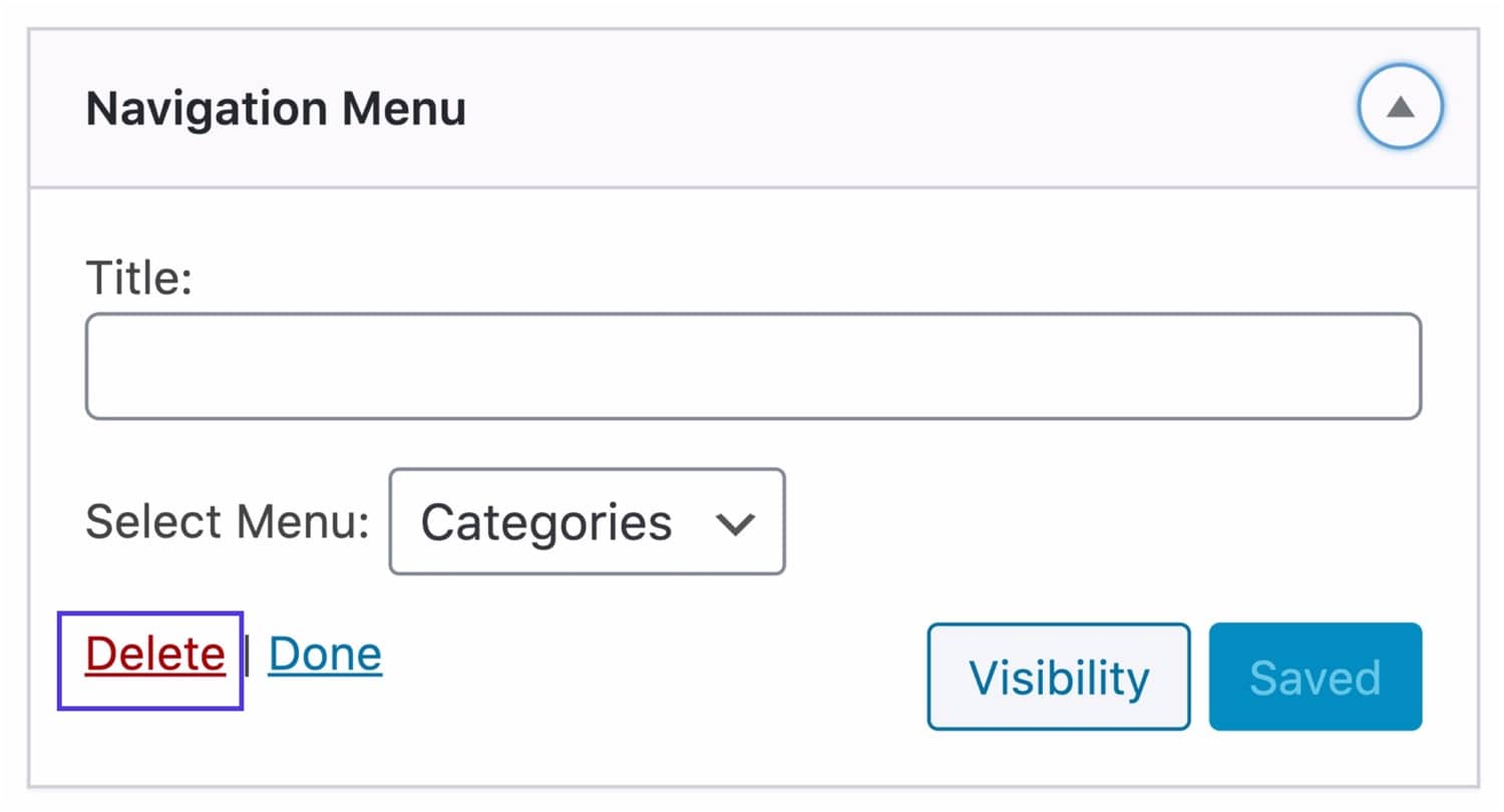 WordPress widgets navigation menu for customizing categories and widget visibility options