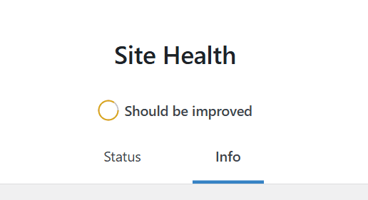 WordPress showing Info of site health for better WordPress performance