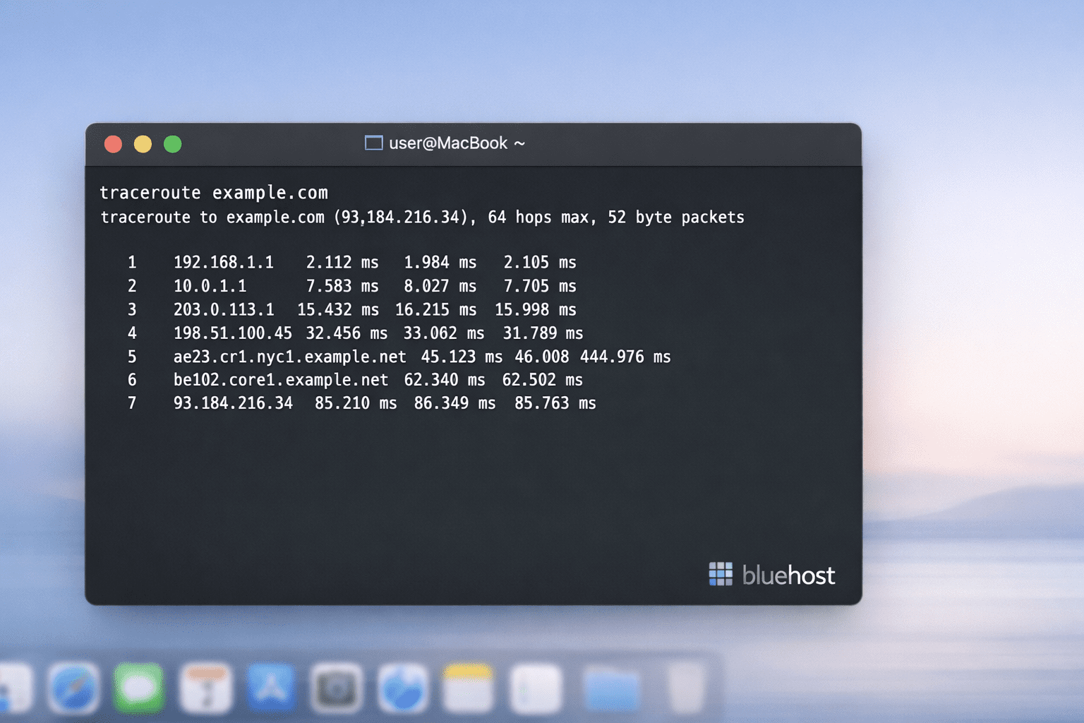 Running traceroute on macOS