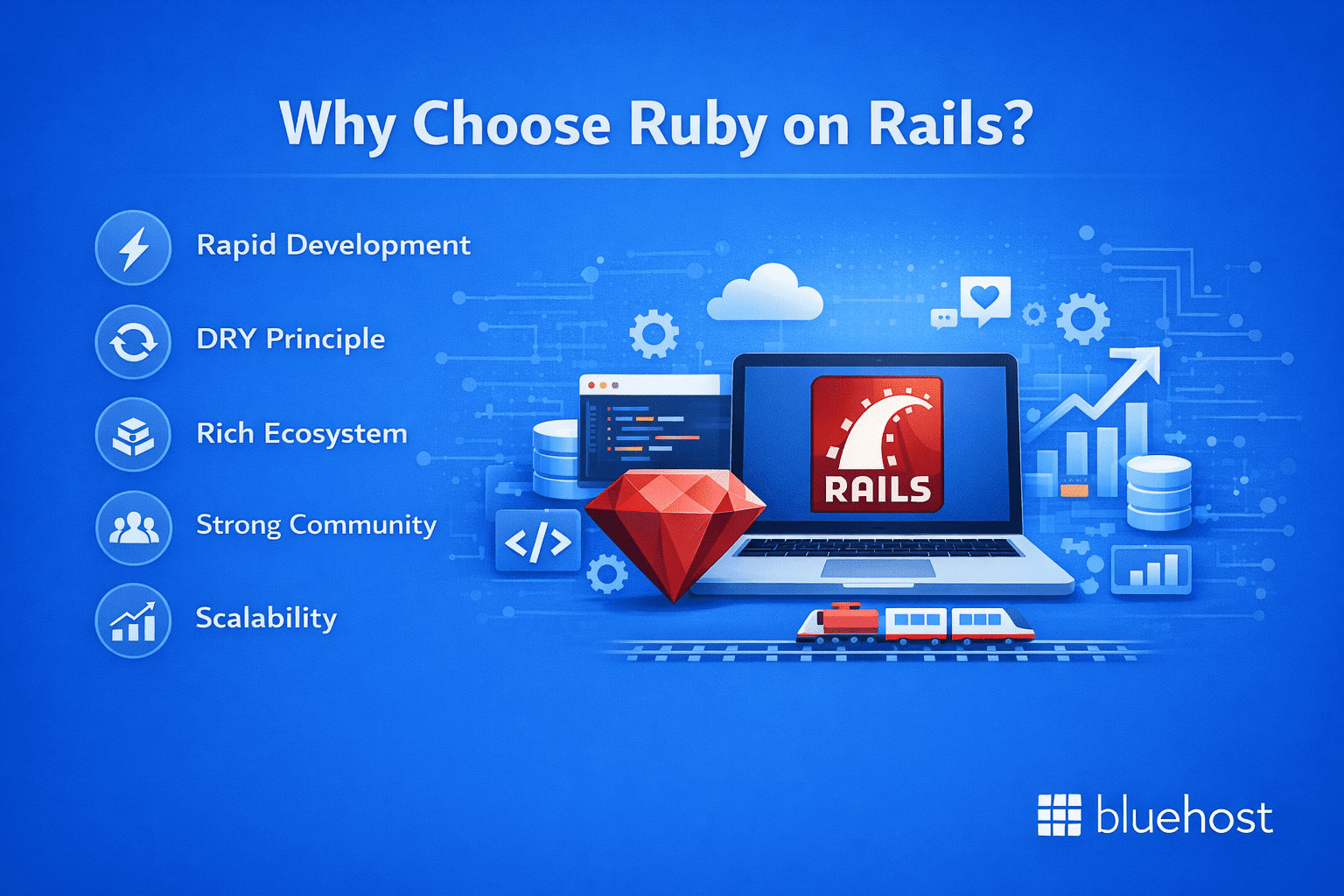 Setting up Ruby on Rails guide: rapid development, scalability, strong community, rich ecosystem benefits