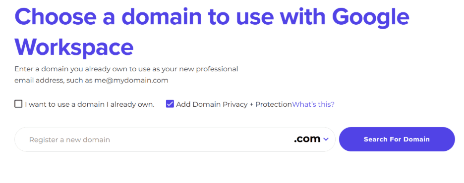 How to set up Google Workspace: choose a domain to create your business email