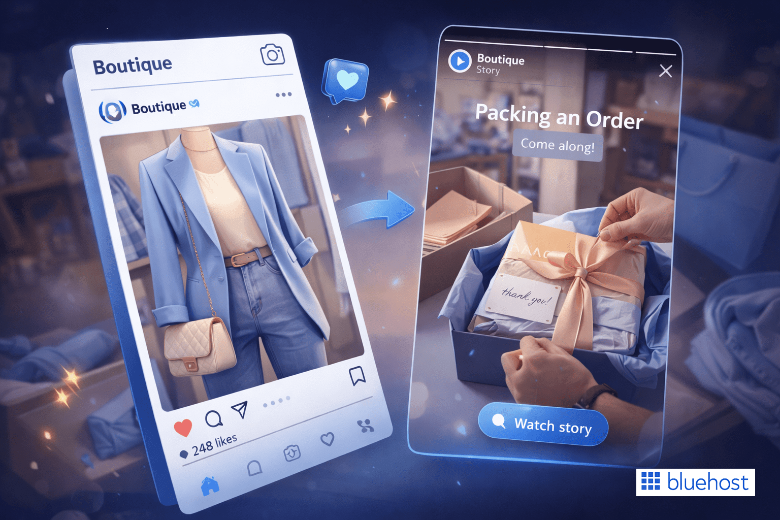 Instagram for small business showcasing product posts and order packing to increase customer engagement