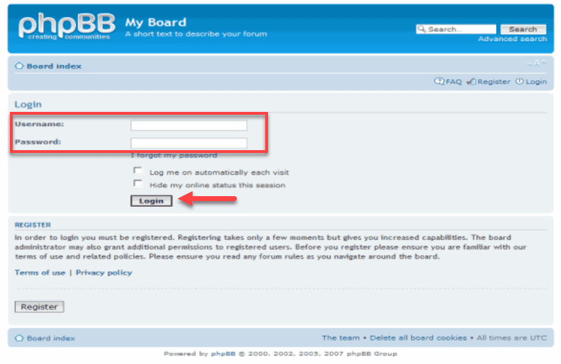 create a phpBB forum