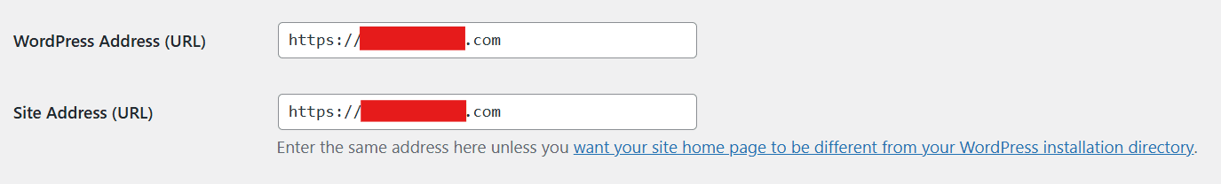 WordPress URL settings screen for how to install third party SSL certificate in cPanel guide
