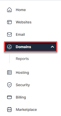 Bluehost Domain Name Generator—navigate to the Domains menu to start search and registration