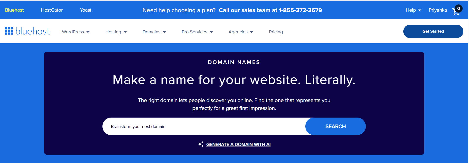 Search for your domain