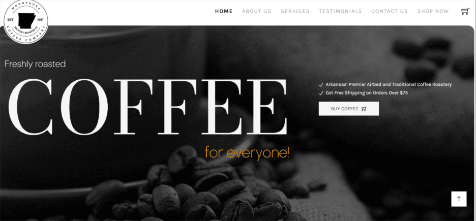 Monderosa Coffee home page