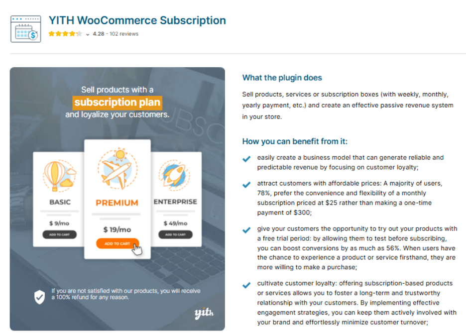 YITH WooCommerce subscription - Best WooCommerce subscription plugins