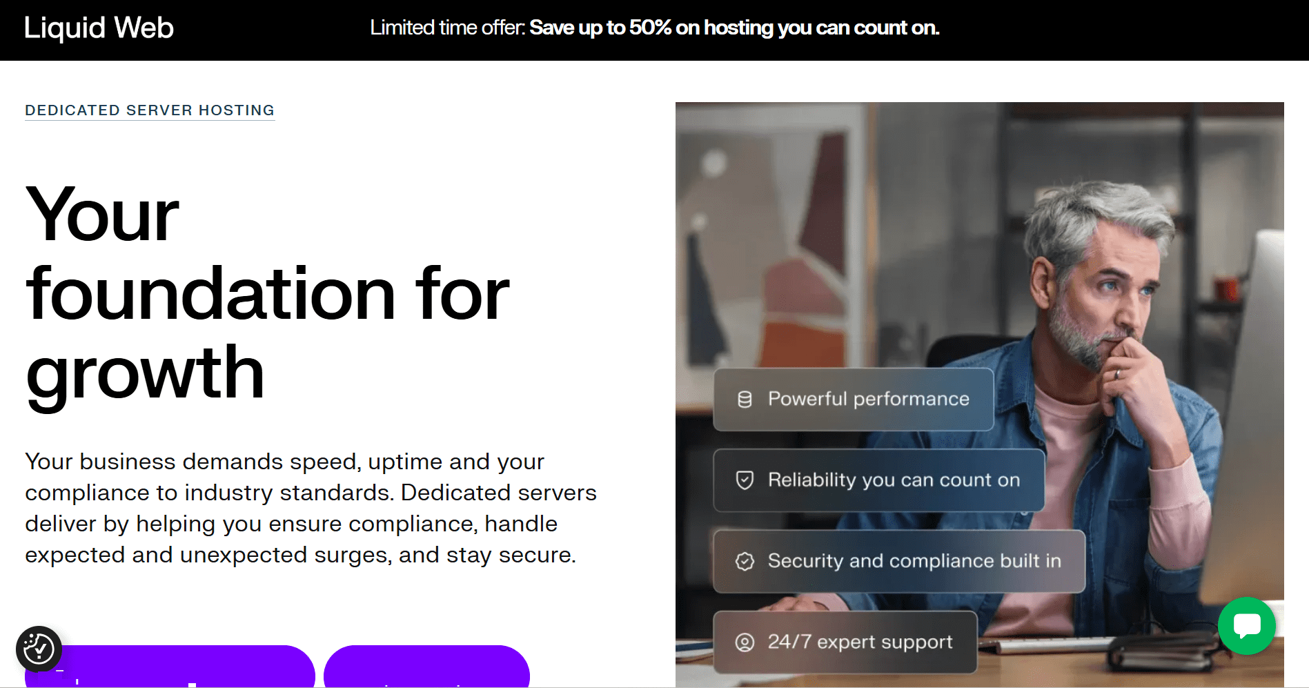 Liquid Web Dedicated Hosting Page