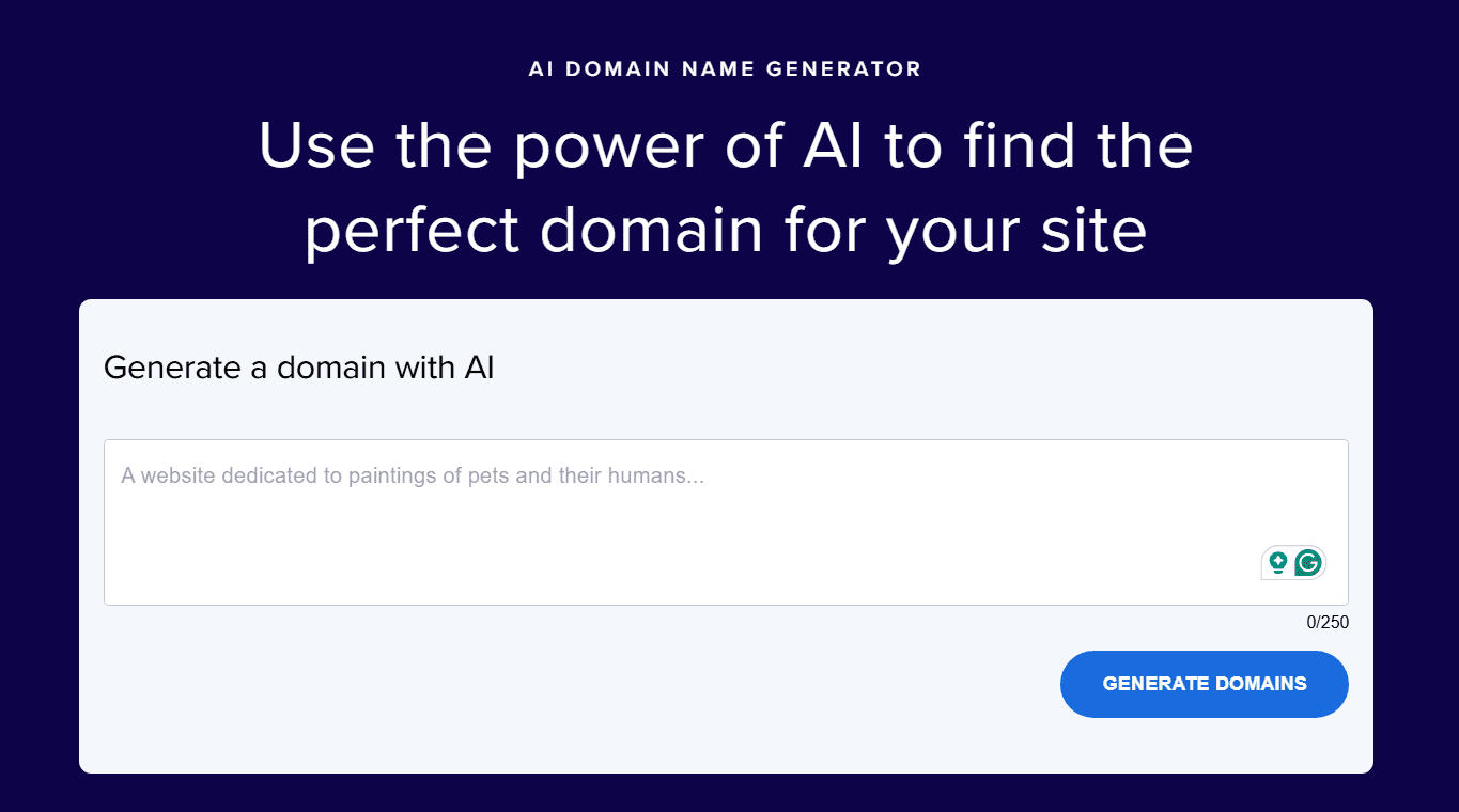 AI tool interface showing how to choose a domain name for your website in 2026 with expert tips