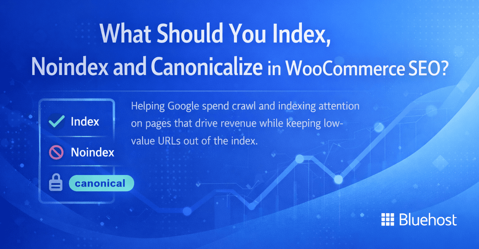 woocommerce seo infographic on index, noindex and canonical rules to boost crawl, traffic, sales