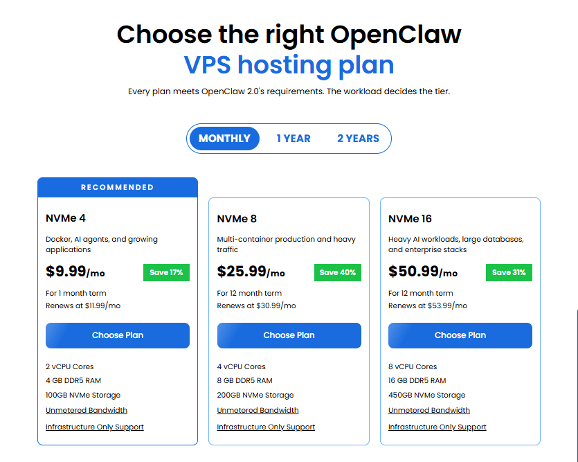 OpenClaw Plans section