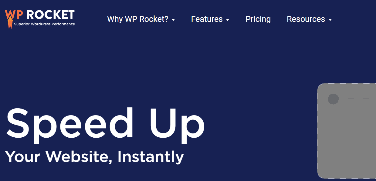 WP Rocket plugin banner promoting speed boost for SEO for WordPress sites in 2026