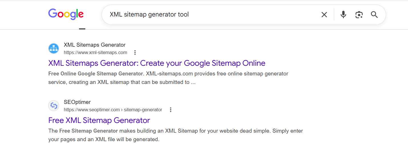 Use an Online XML sitemap generator tool