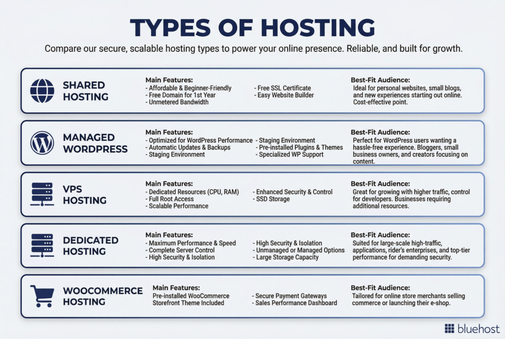 Types of hosting