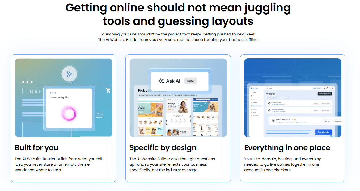 AI website builder showing templates and dashboard - how to make a personal website made simple
