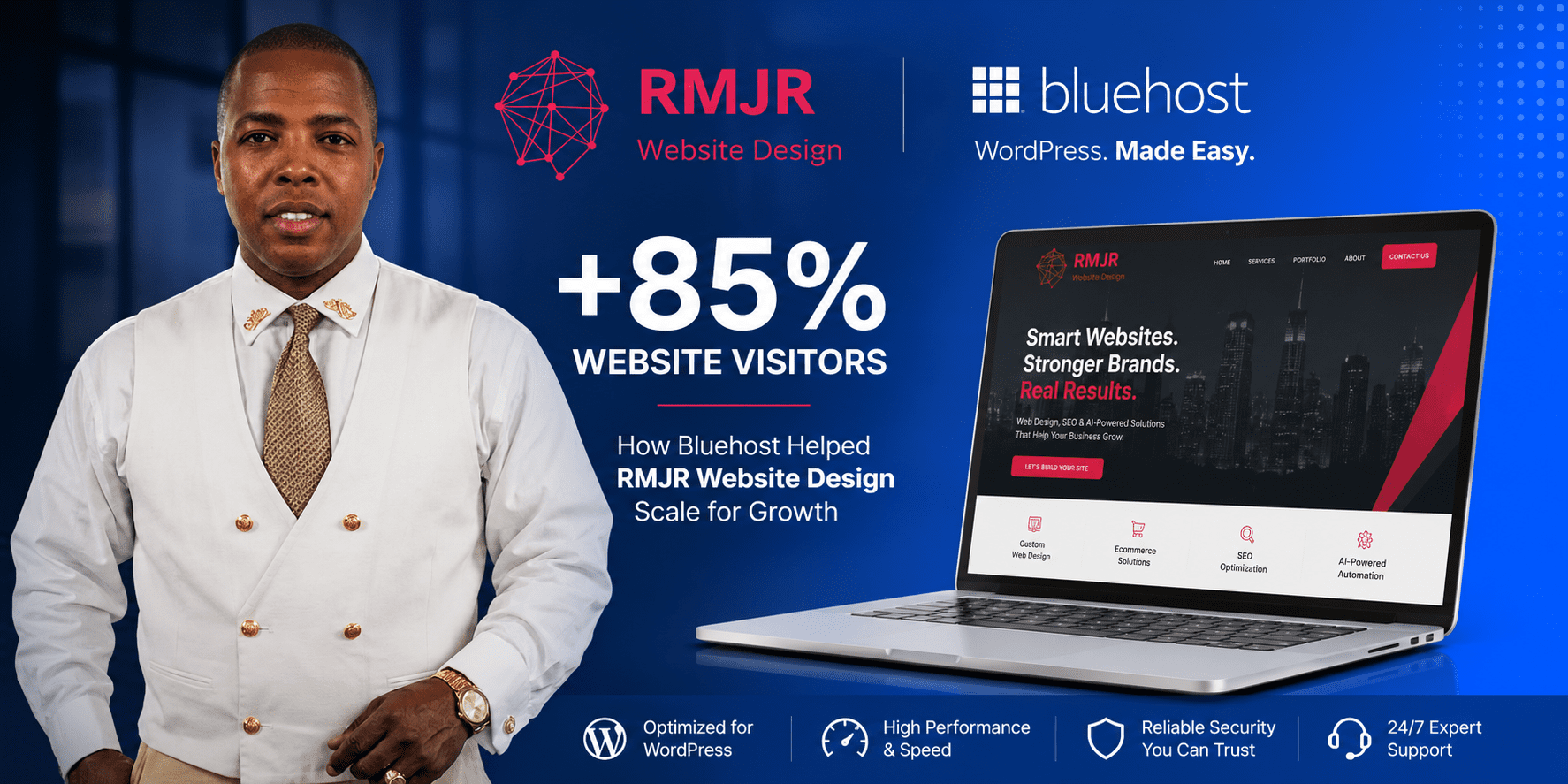How RMJR Website Design Increased Website Traffic by 85% After Switching to Bluehost