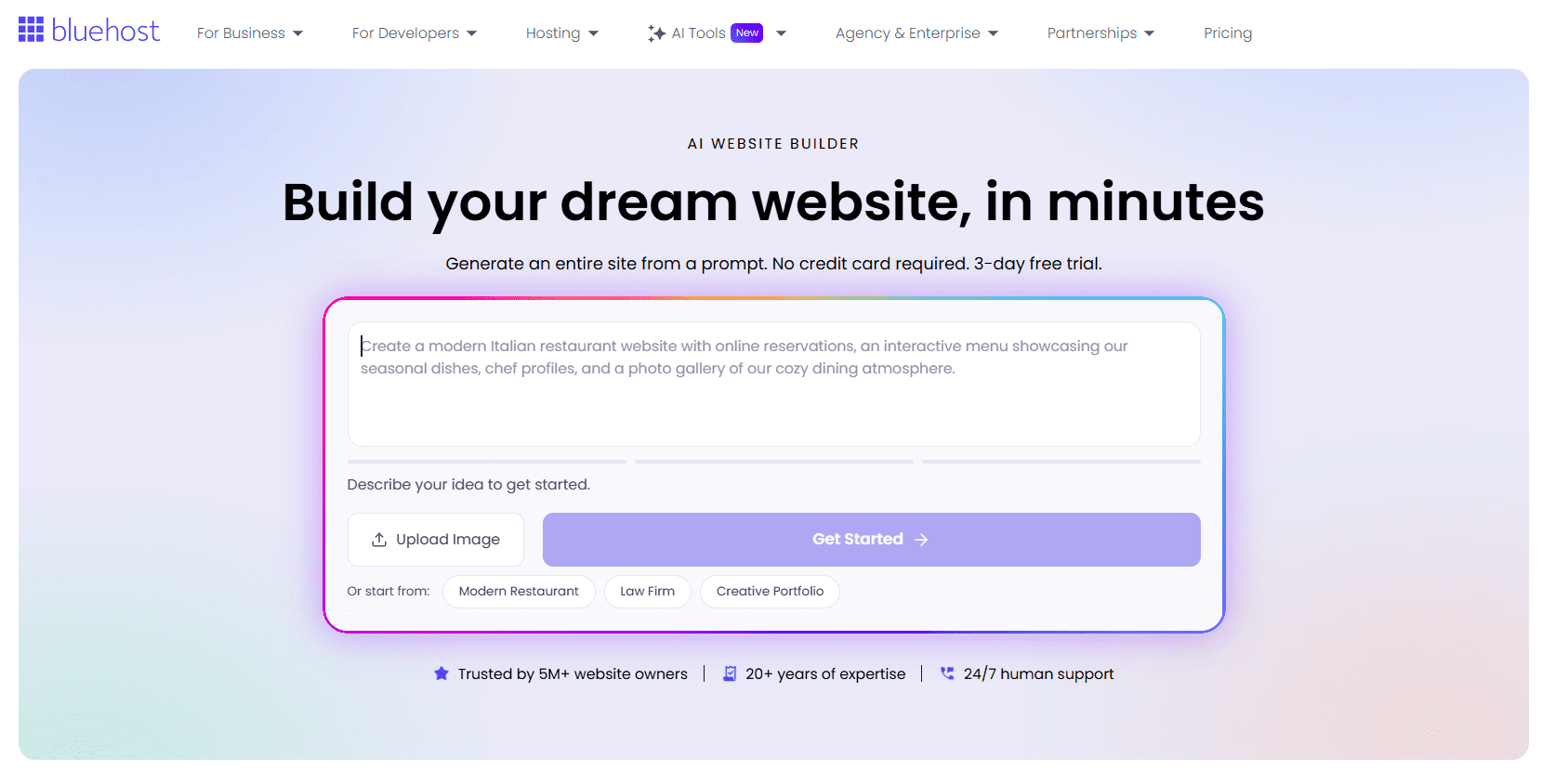 Bluehost AI Website Builder