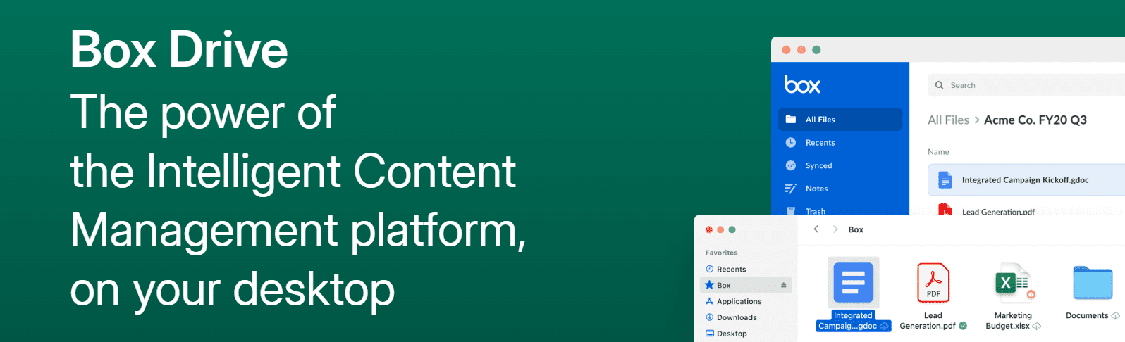 Box Drive desktop interface shown in a Google Drive vs Dropbox feature comparison guide