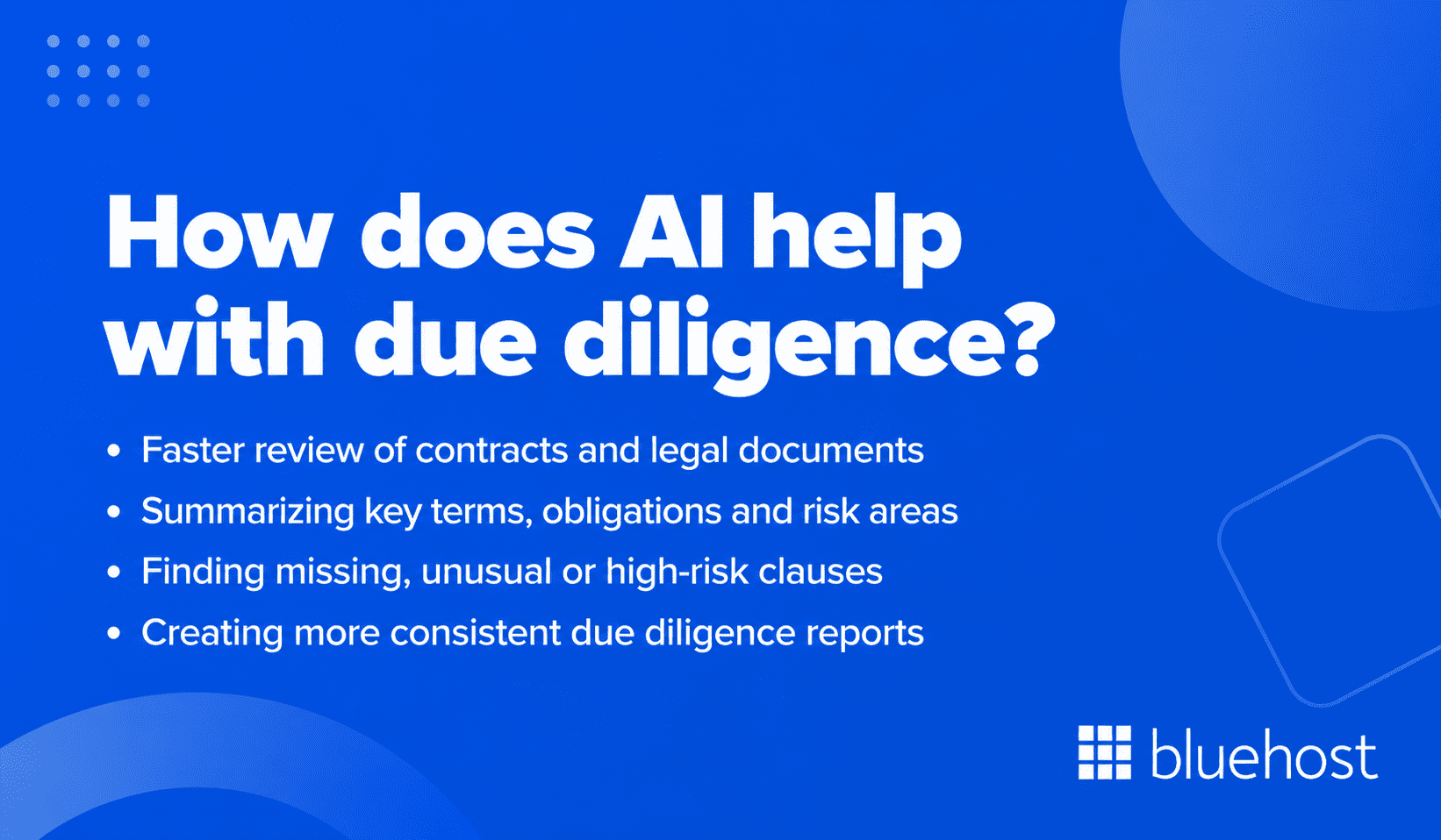 How does AI help with due diligence?