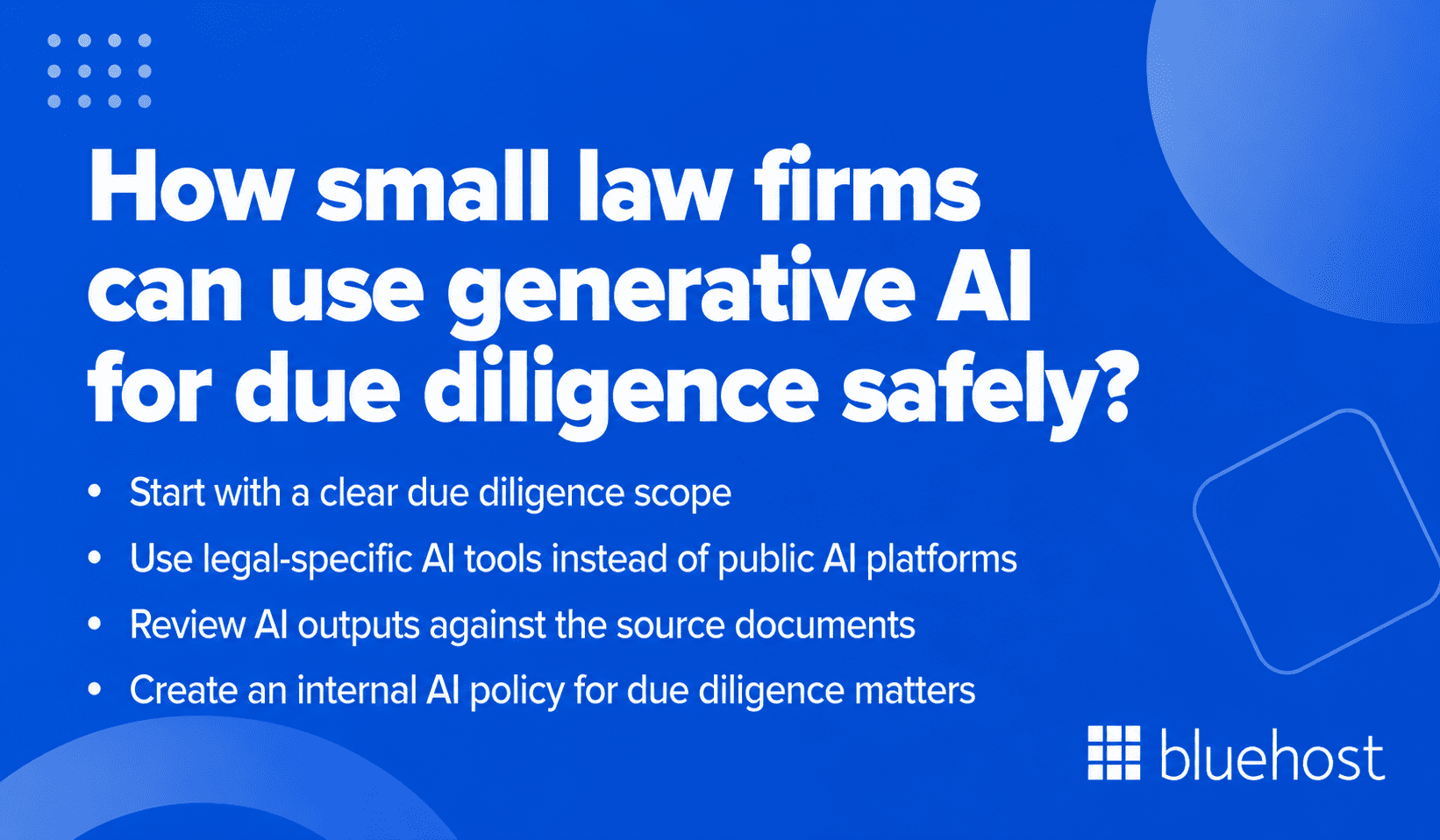 How small law firms can use generative AI for due diligence safely?