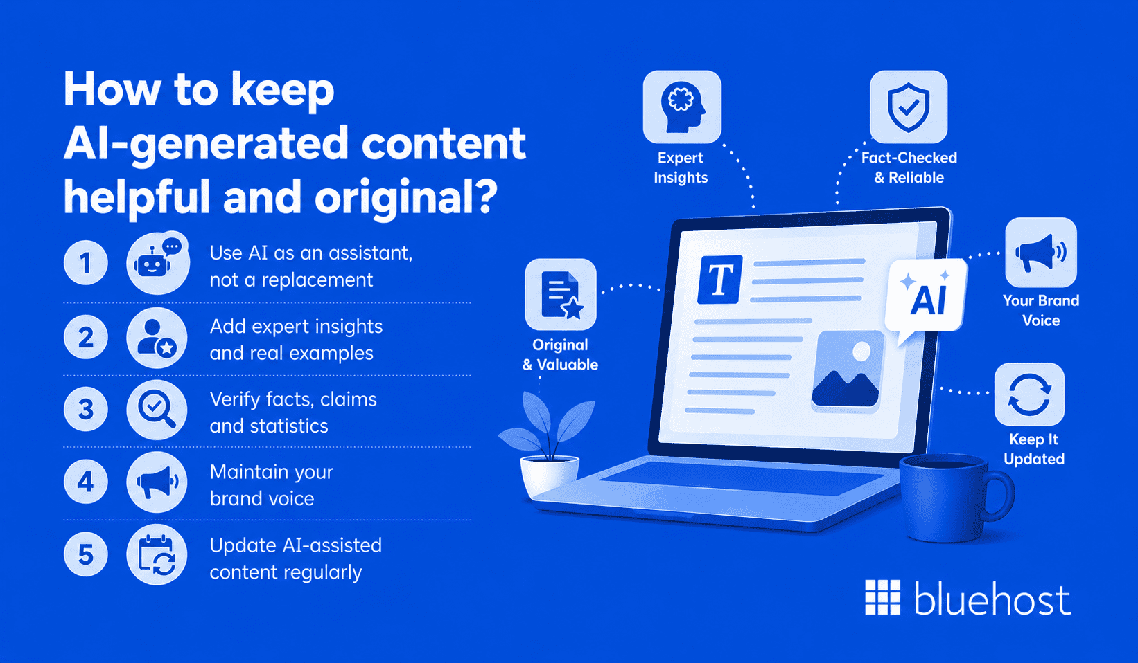 How to keep AI-generated content helpful and original?