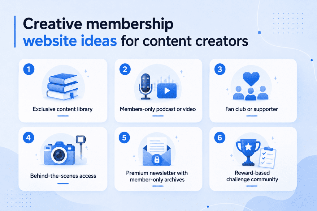 Ideas for membership website for content creators