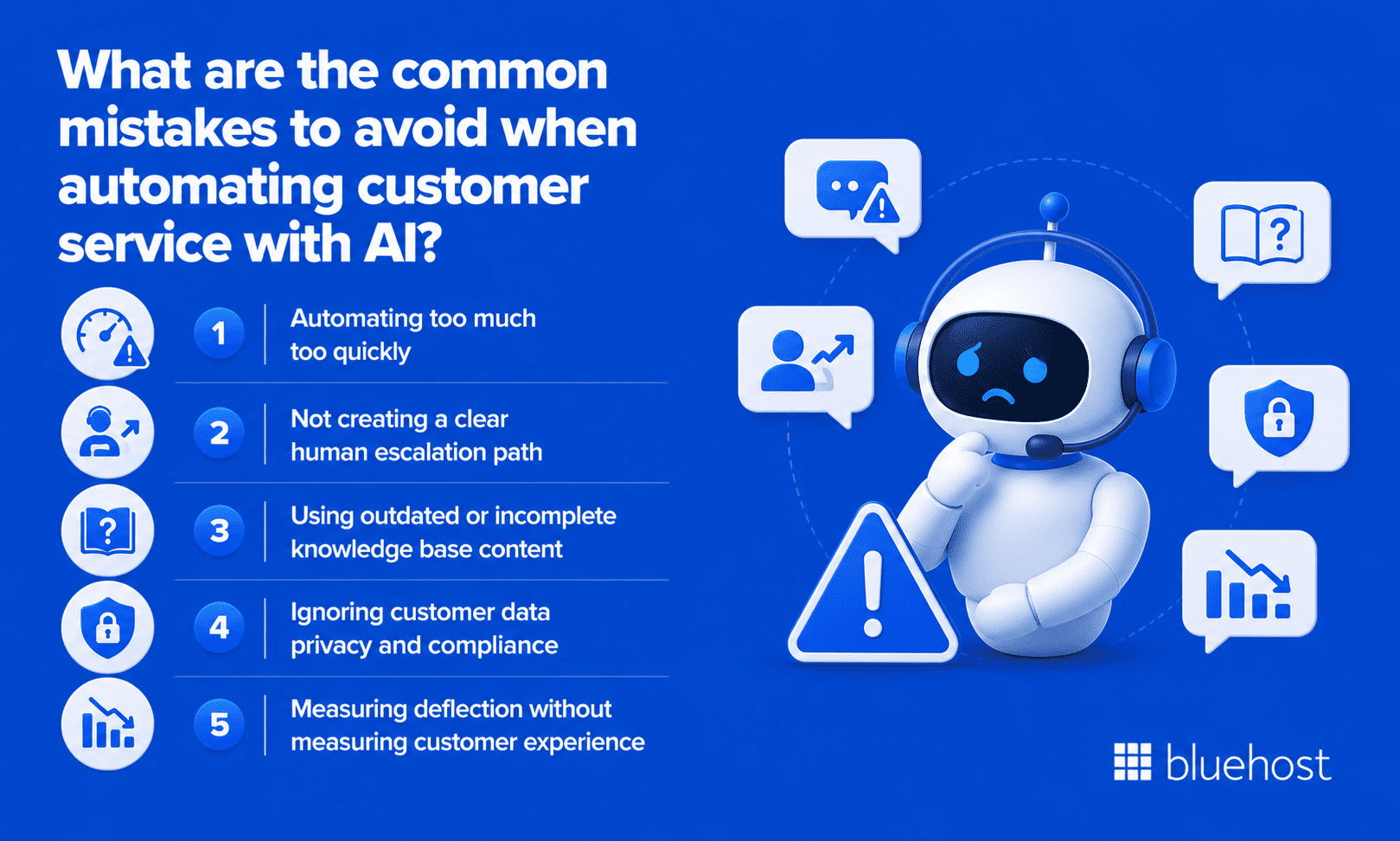 What are the common mistakes to avoid when automating customer service with AI?
