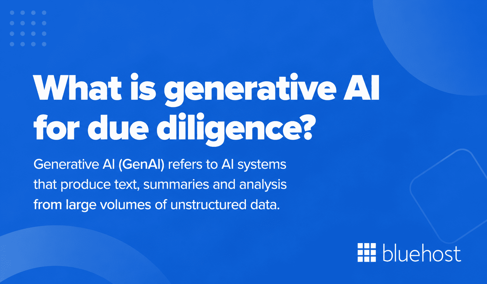 What is generative AI for due diligence?