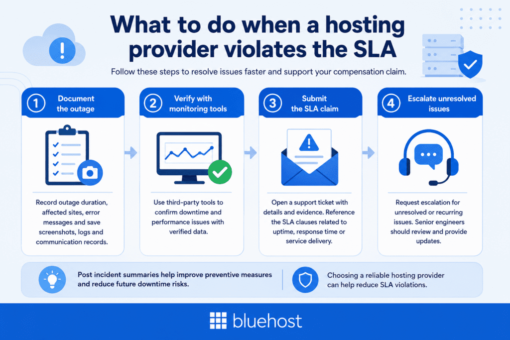 What to do when a hosting provider violates the SLA