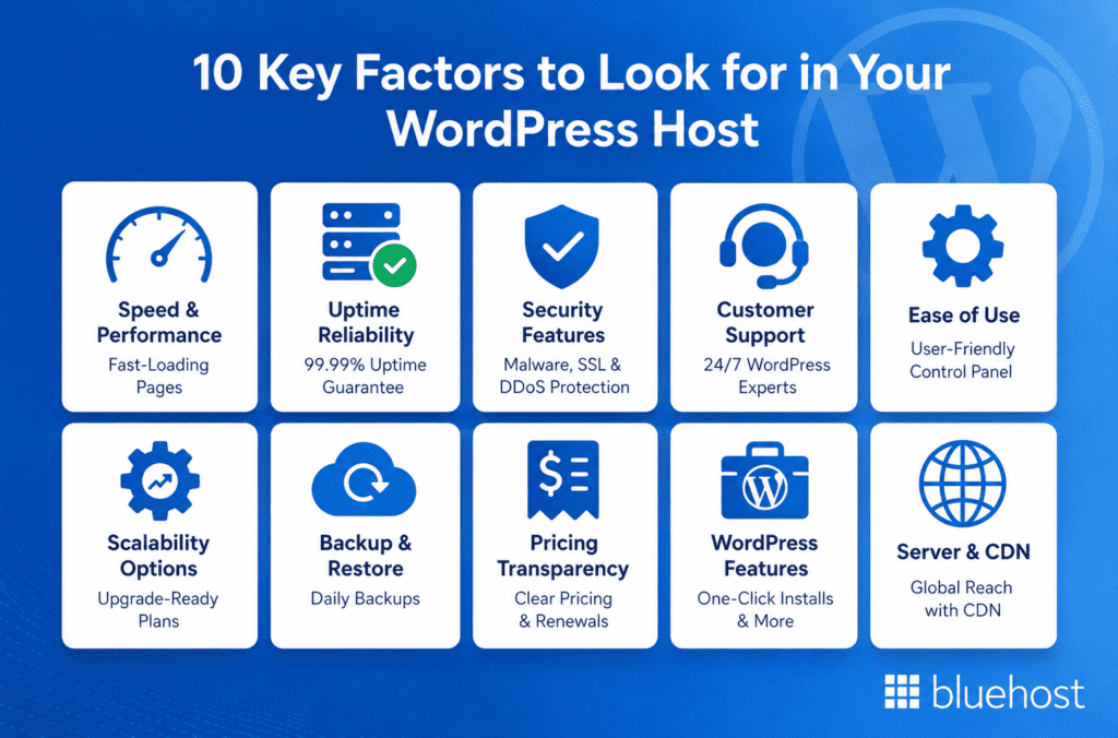 WordPress host key factors to consider