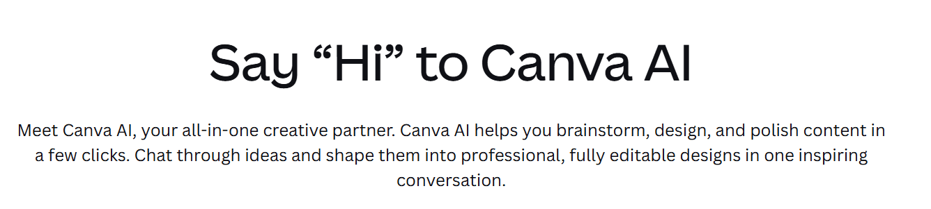 AI tools for content creation: canva ai