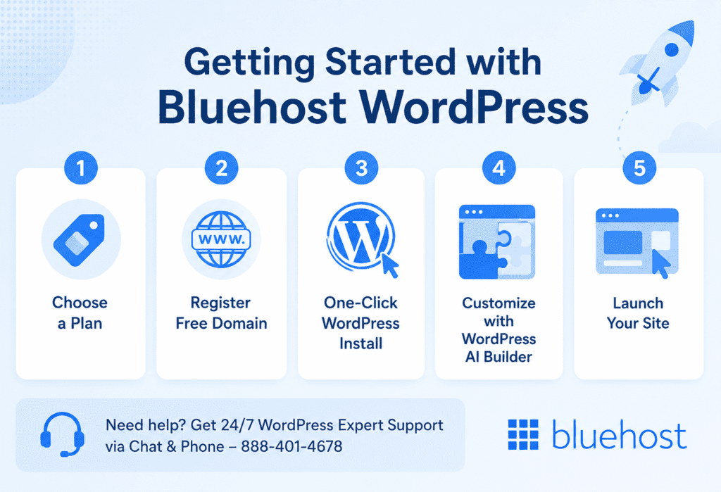 create website with Bluehost wordpress ai builder