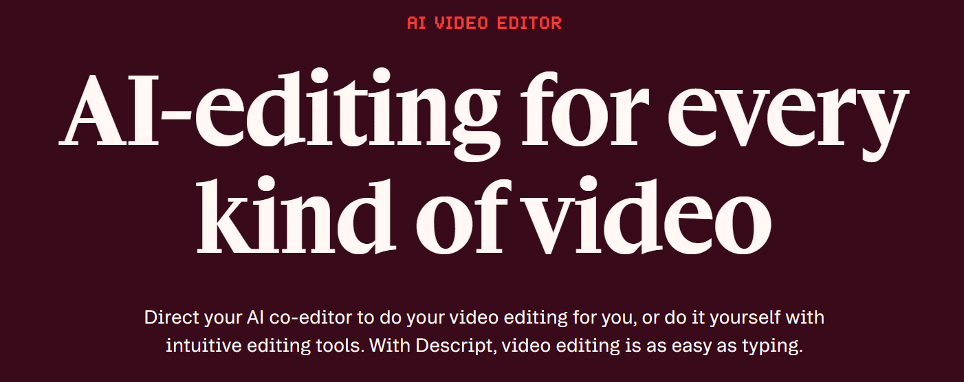 AI tools for content creation: descript