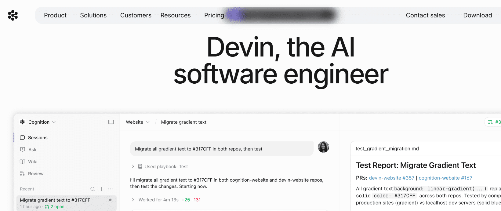 Devin AI coding assistant dashboard running code tasks and tests — best AI coding assistant 2026